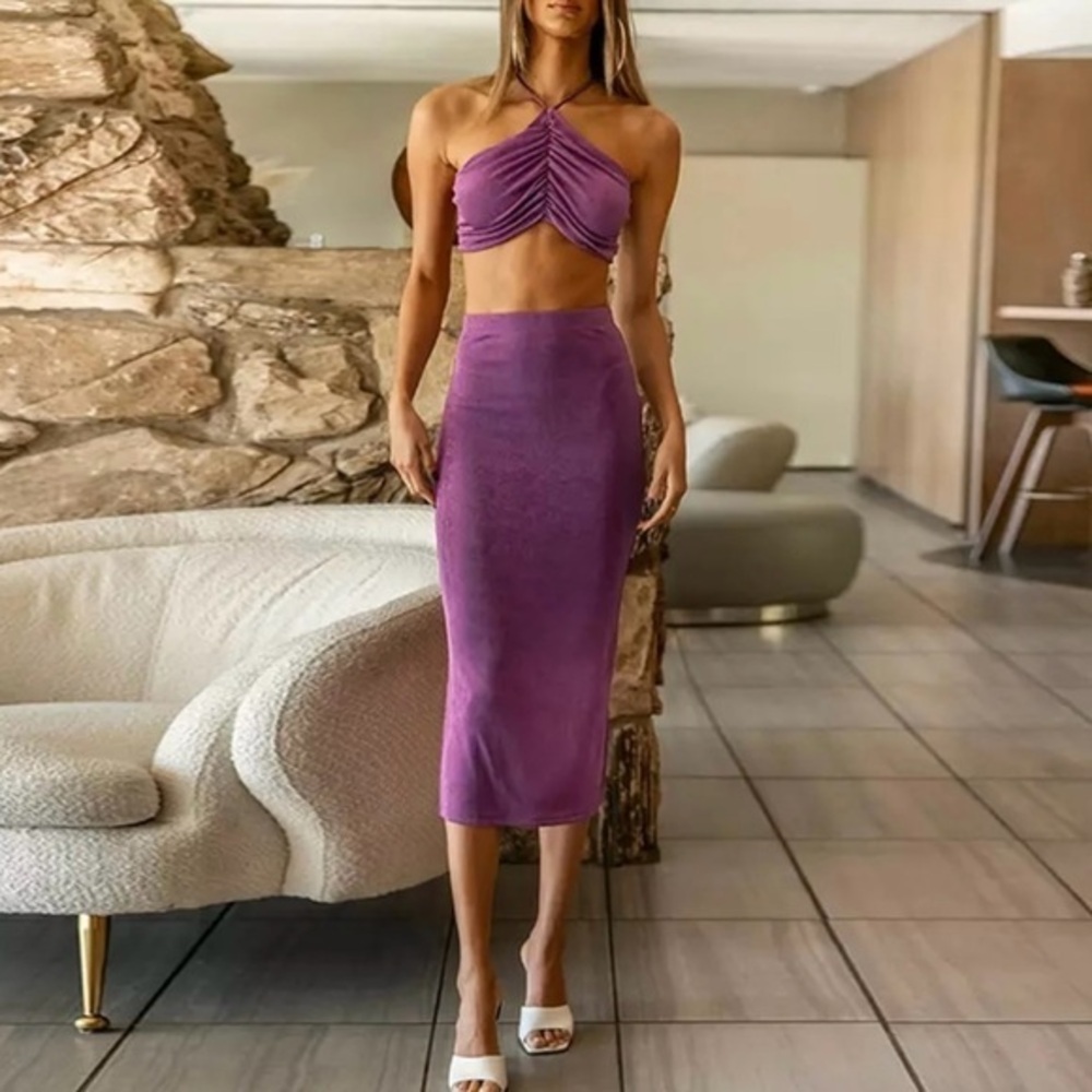 Purple Halter Top and Skirt Set ♥️